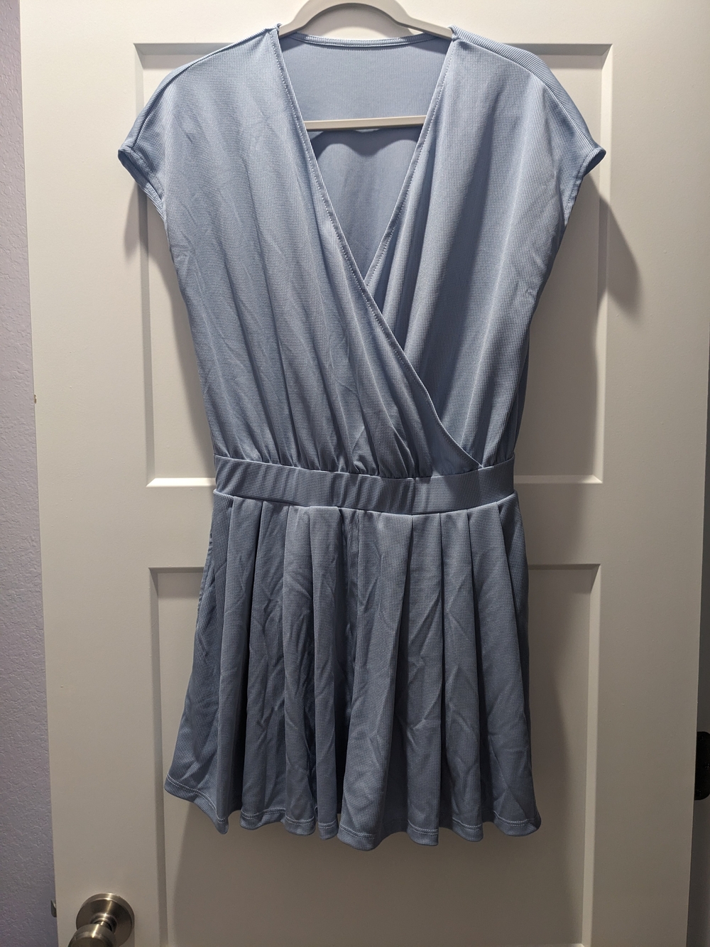 Halara Light Blue Wrap-Style Romper